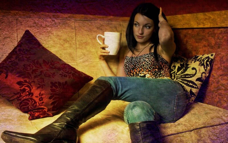 Woman Holding Coffee Cup — Brown, Relaxed