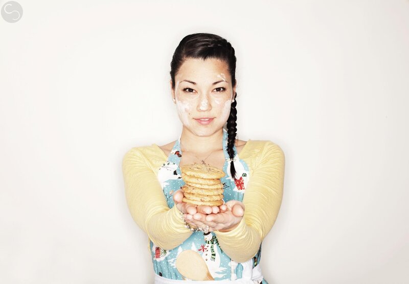 woman holding cookies