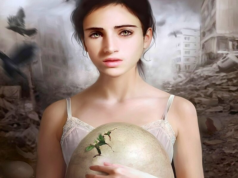 woman holding cracked egg