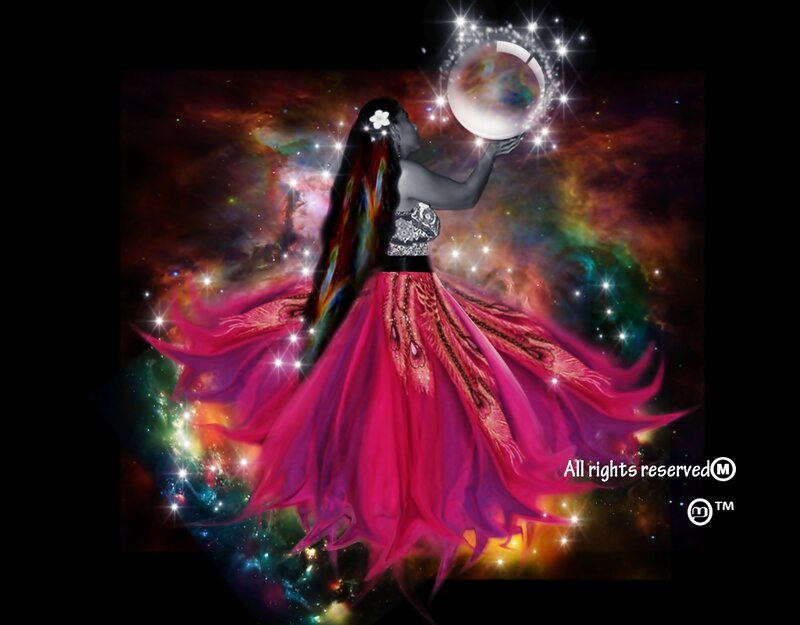 Woman Holding Crystal Ball — Pink