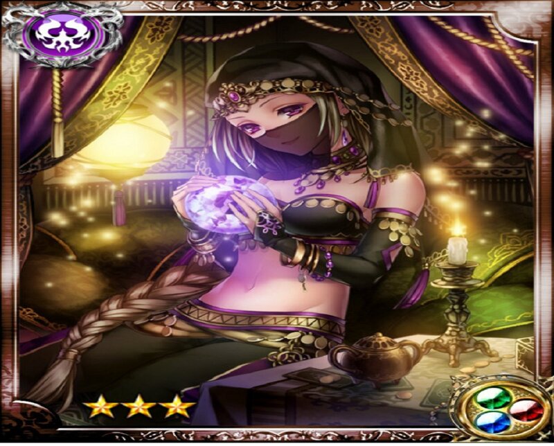 Woman Holding Crystal Ball — Purple, Mysterious