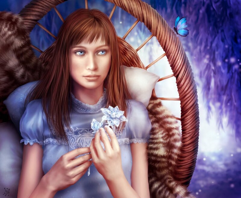 Woman Holding Crystal Flower