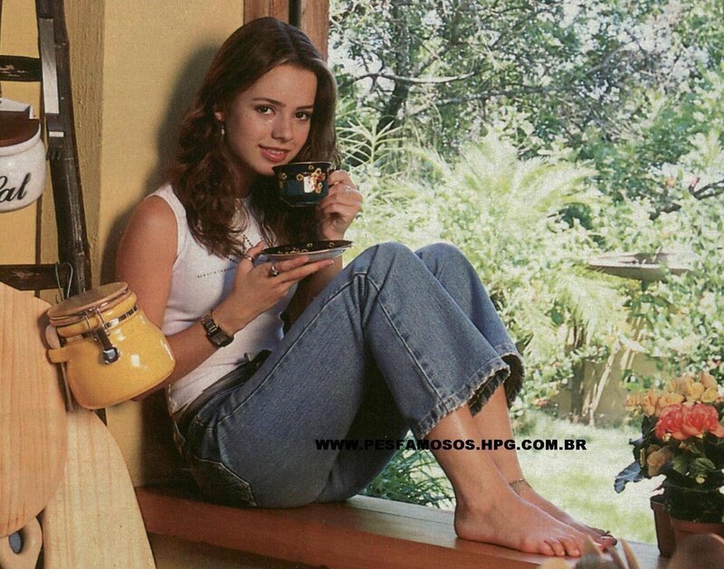 Woman Holding Cup — Blue