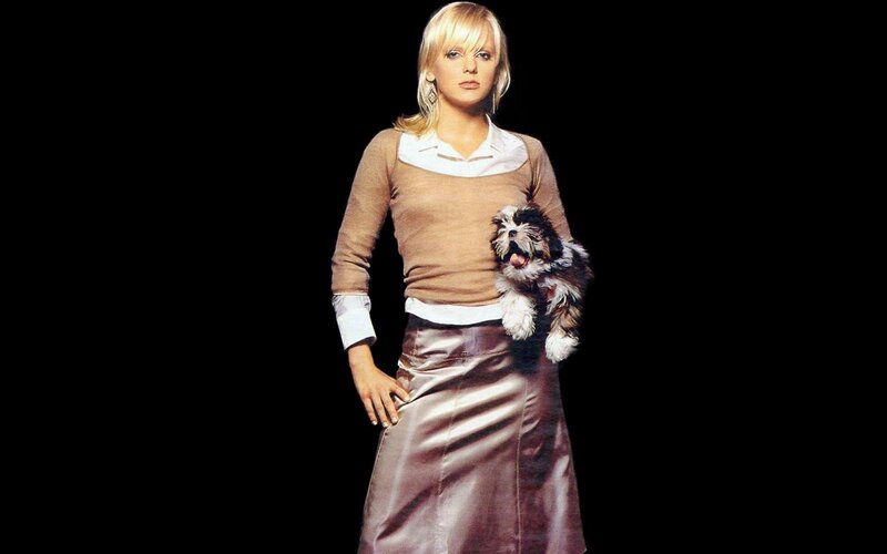 Woman Holding Dog — Black, Neutral