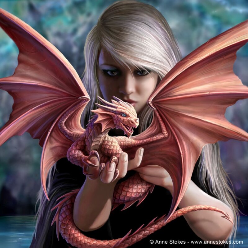 Woman Holding Dragon