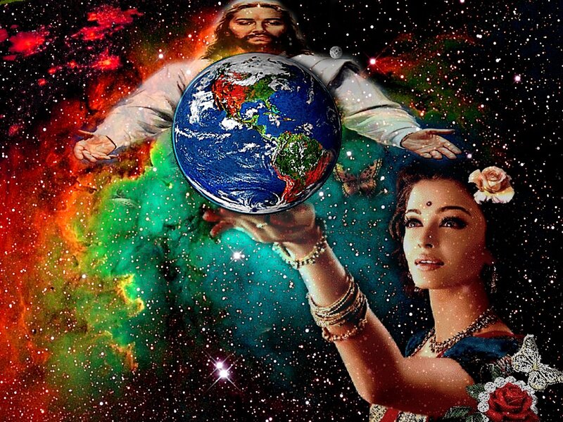 Woman Holding Earth — Green