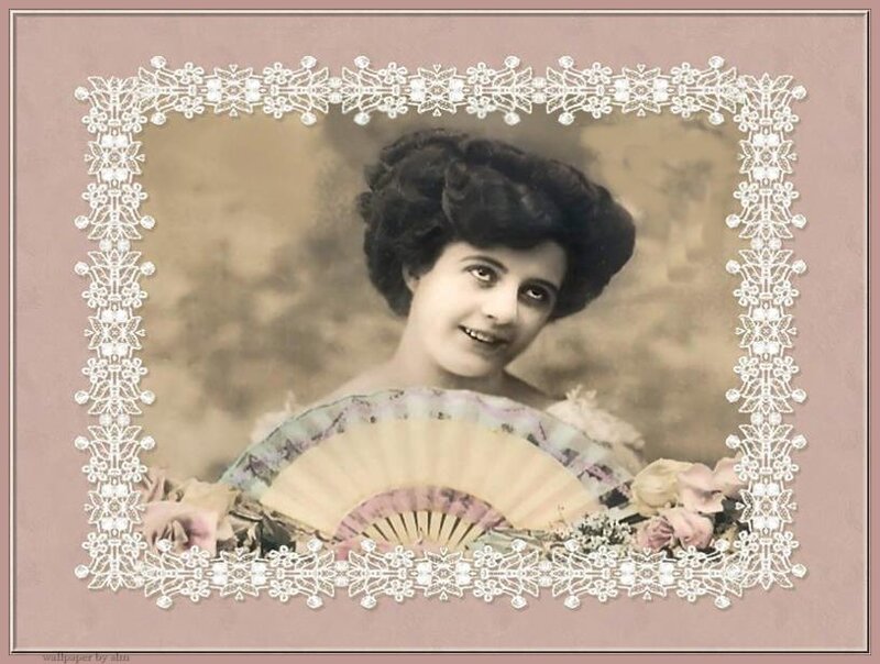 Woman Holding Fan — Pink