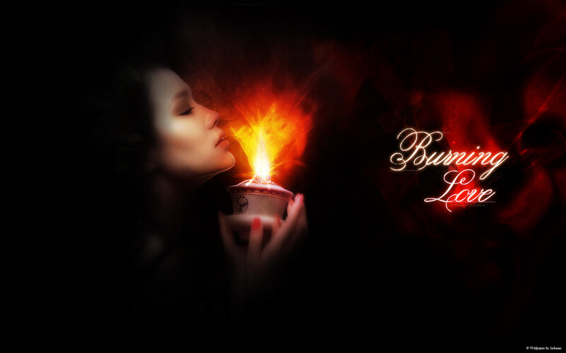 Woman Holding Flame — Black
