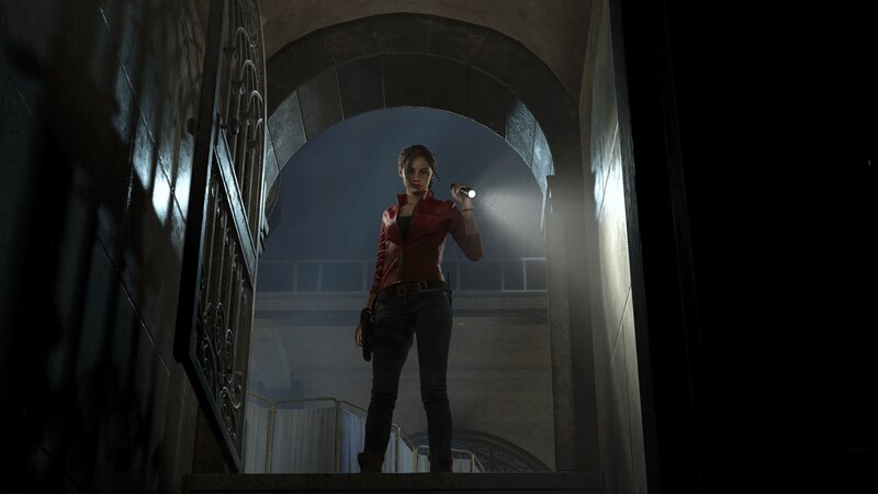 Woman Holding Flashlight — Red, Tense, Dramatic
