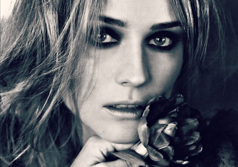 Woman Holding Flower — Black, Dramatic, Photograph, Hair