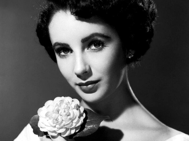Woman Holding Flower — Black, Dramatic