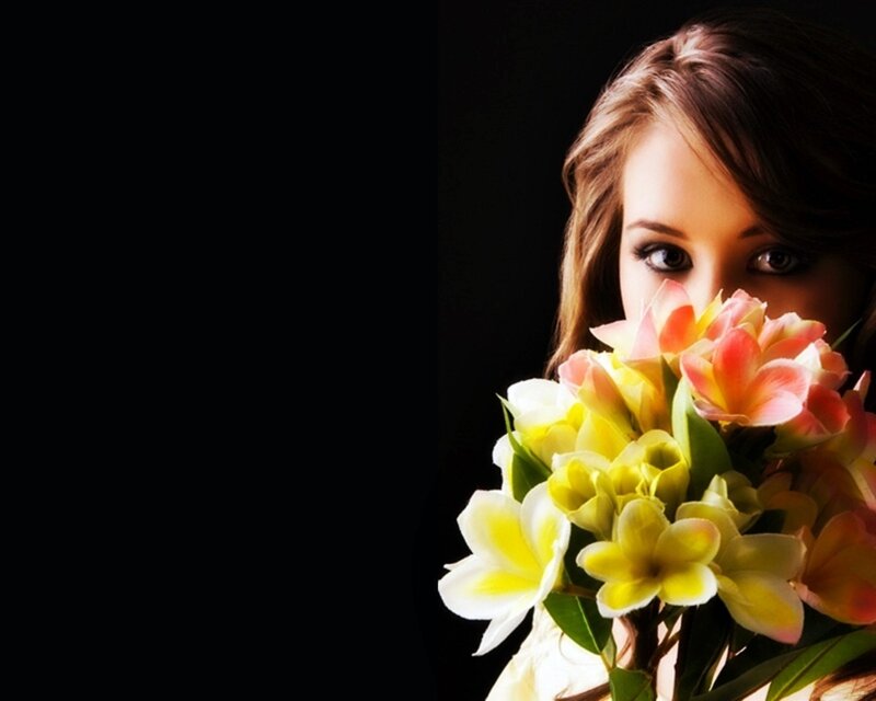 woman holding flowers