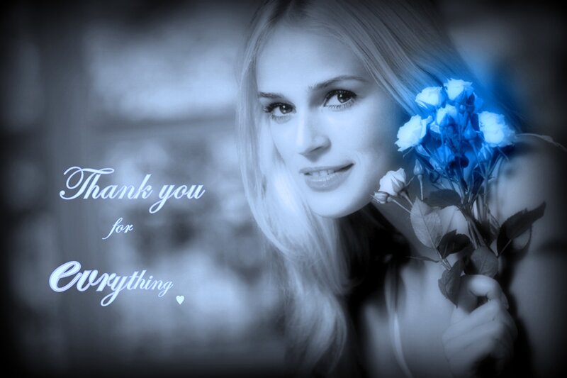 Woman Holding Flowers — Blue, Sentimental