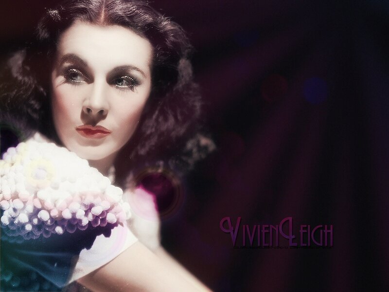 Woman Holding Flowers — Purple, Dramatic