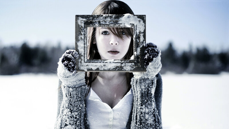 Woman Holding Frame