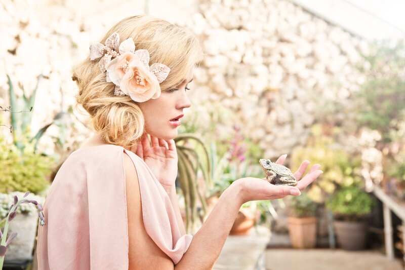 Woman Holding Frog — Pink