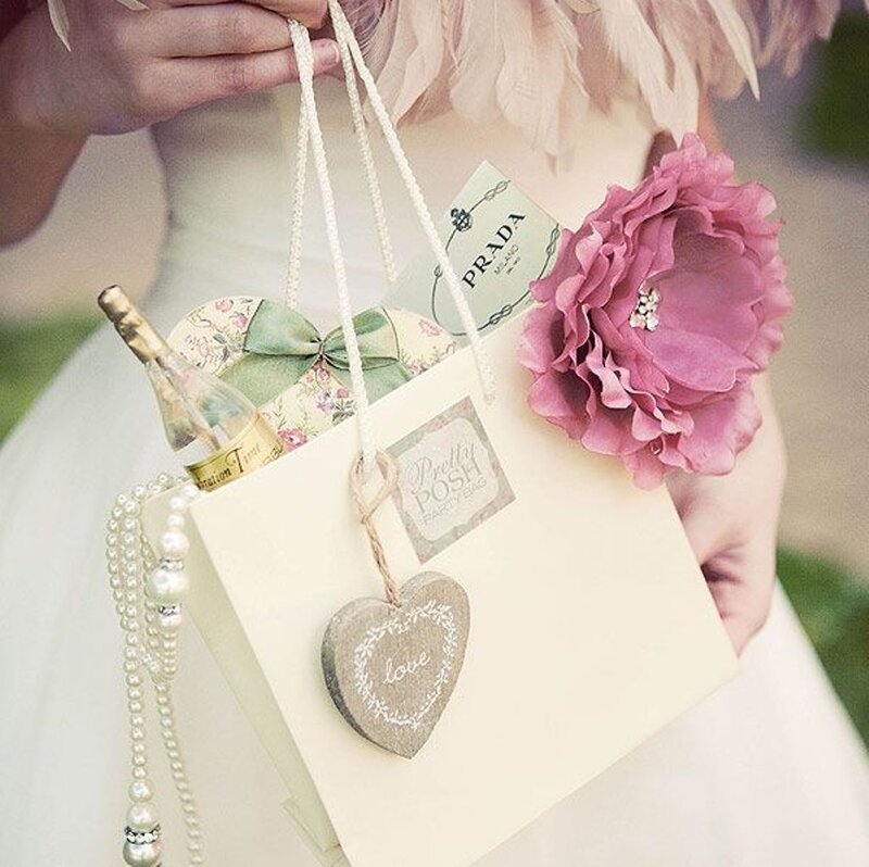 Woman Holding Gift Bag — Pink