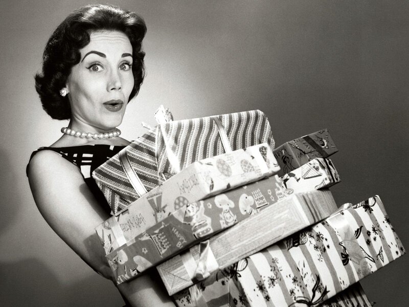 Woman holding gifts