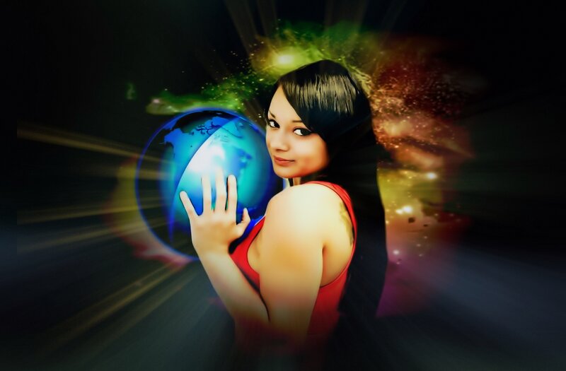 Woman Holding Globe