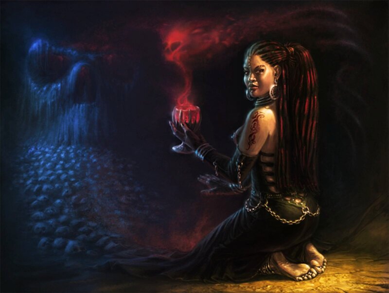 Woman Holding Glowing Cup — Black, Dramatic, Night