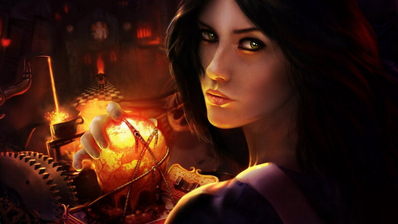 Woman Holding Glowing Heart — Orange