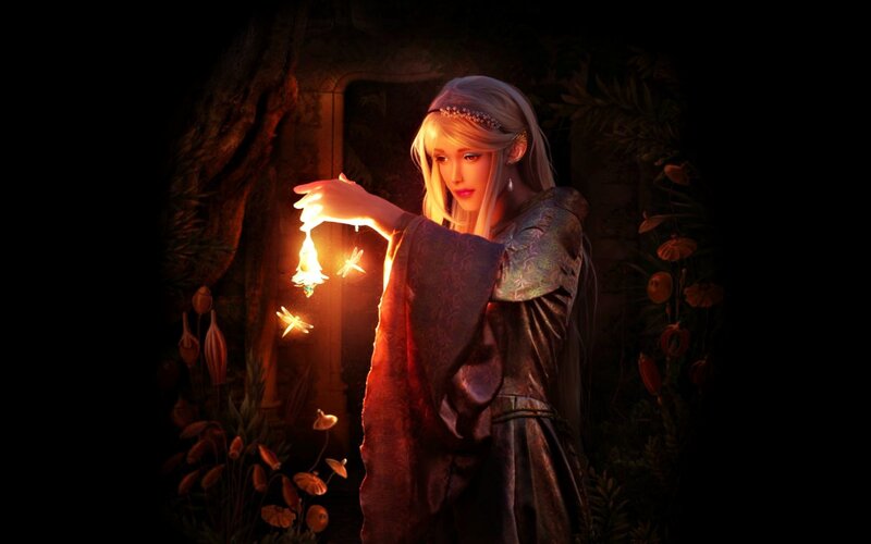 Woman Holding Glowing Lantern