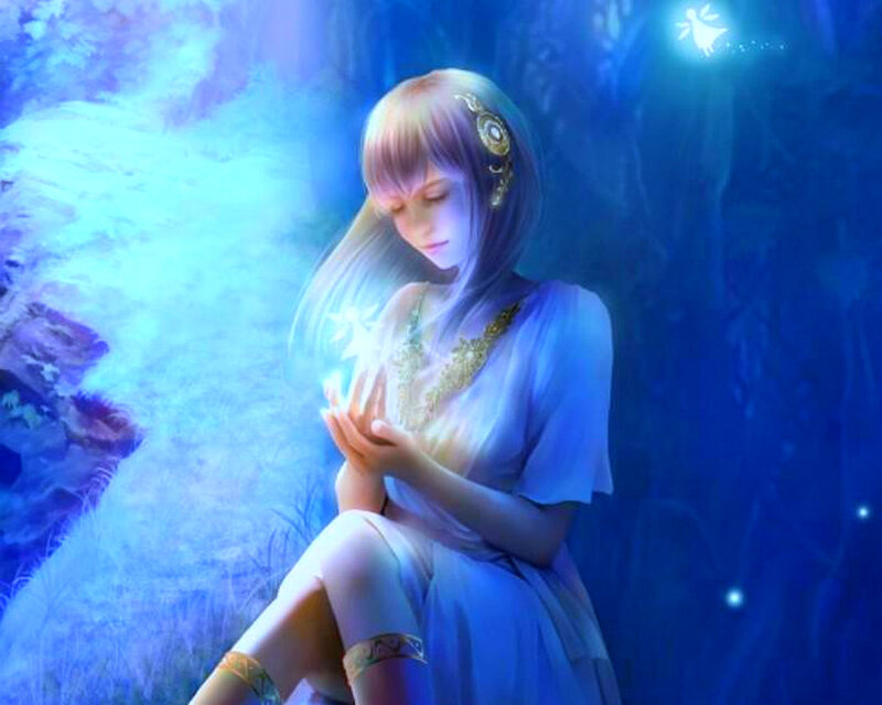Woman Holding Glowing Light