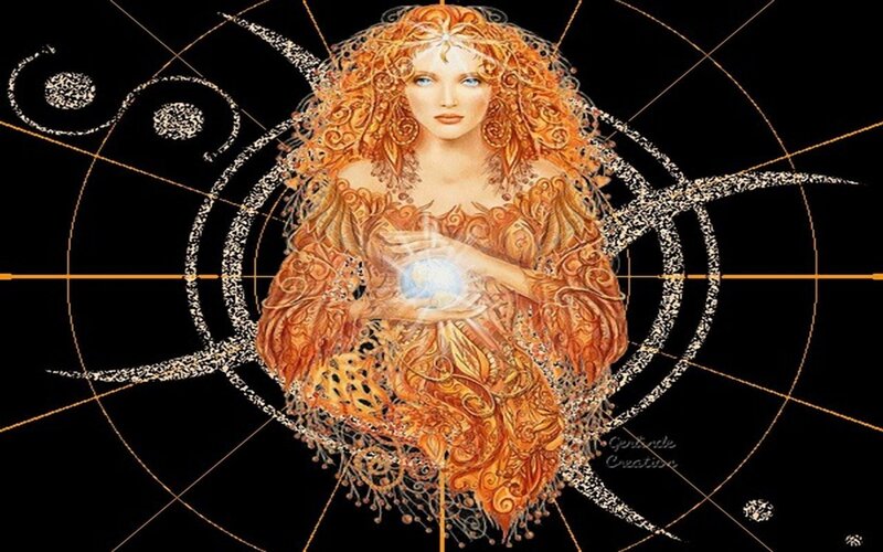 woman holding glowing orb