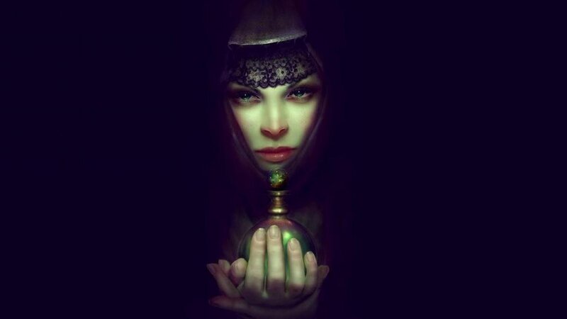 Woman Holding Glowing Orb — Black, Dramatic, Night, Digital Art