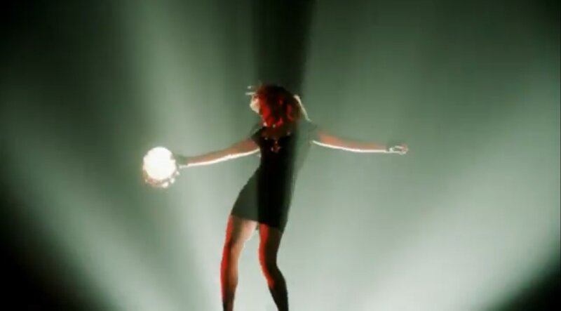 Woman Holding Glowing Orb — Black, Dramatic, Photograph
