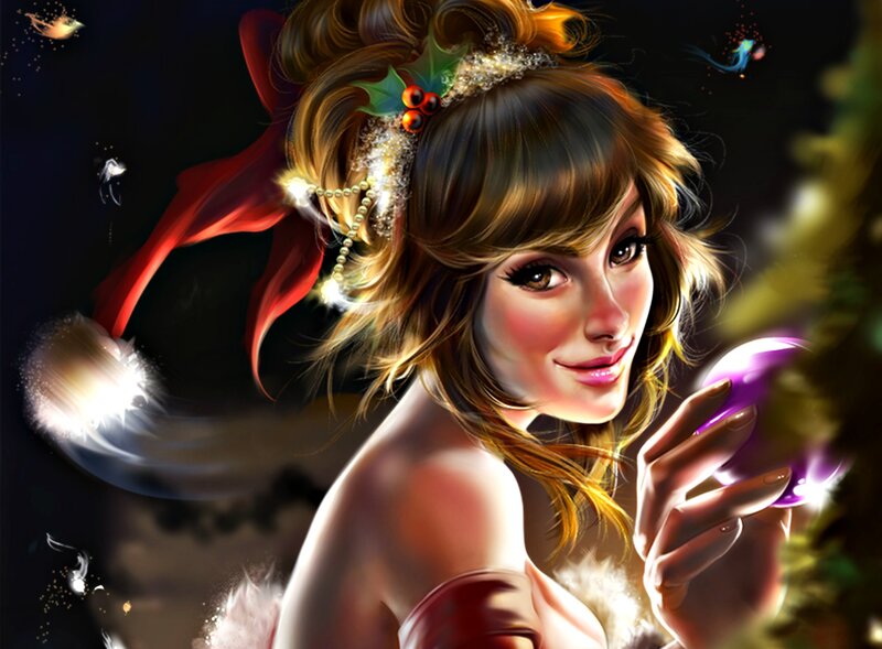 Woman Holding Glowing Orb — Purple, Magical