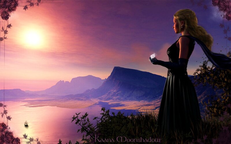 Woman Holding Glowing Orb — Purple, Serene