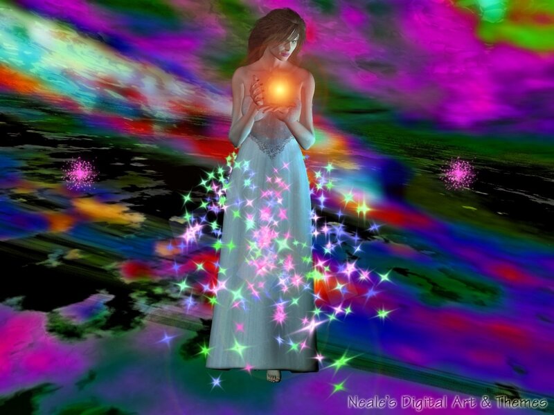Woman Holding Glowing Orb — Purple