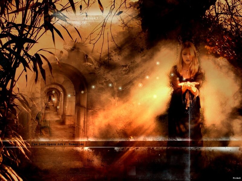 Woman Holding Glowing Orbs