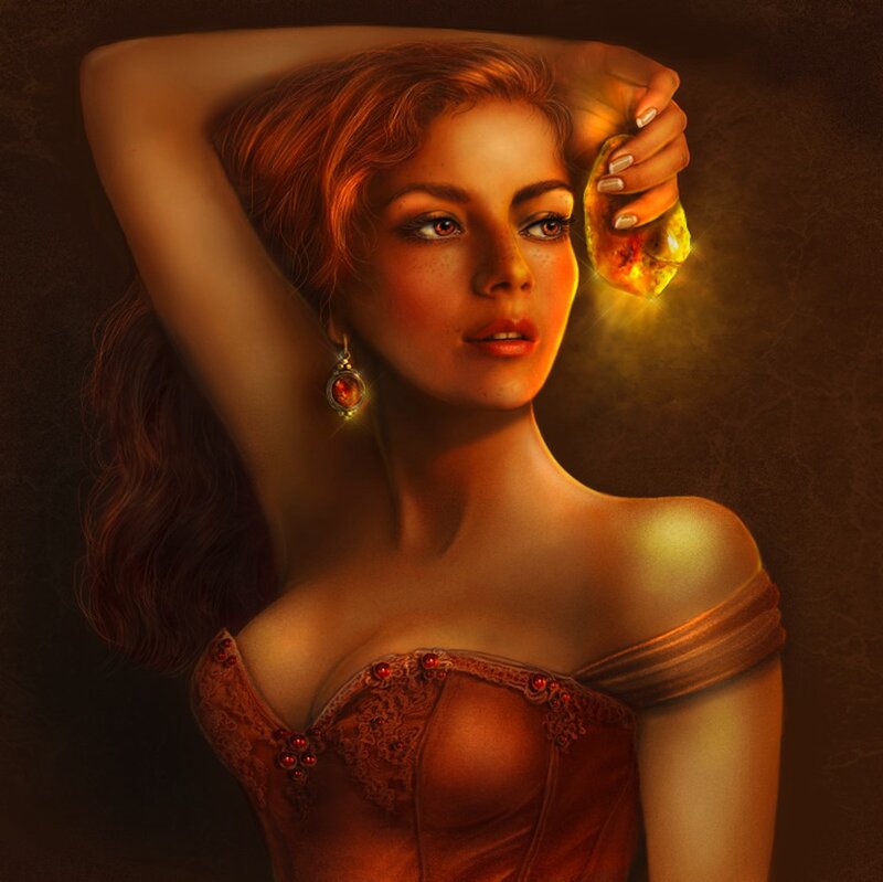 Woman Holding Glowing Stone
