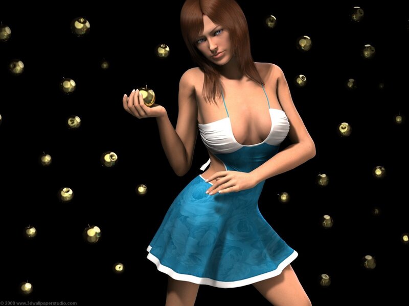 woman holding golden apple