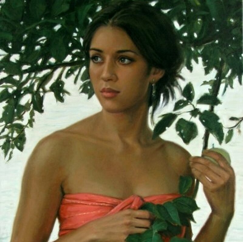 Woman Holding Green Apple — Serene, Summer