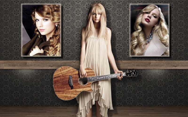 Woman Holding Guitar — Beige, Dramatic, Photograph, Portraits
