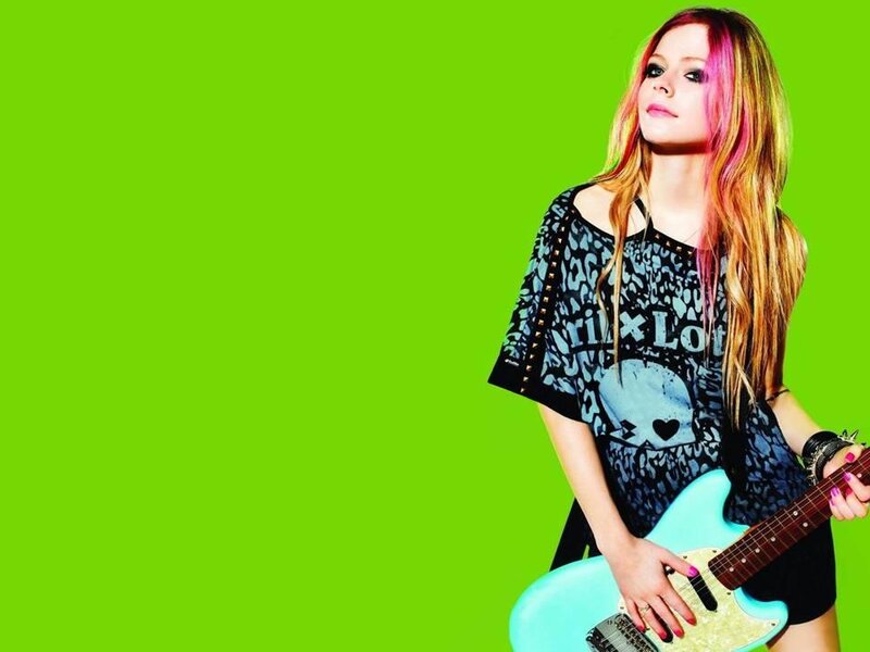 Woman Holding Guitar — Green, Confident