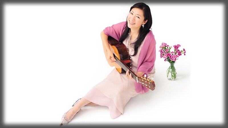 Woman Holding Guitar — Pink, Calm