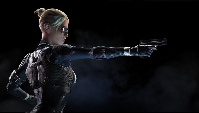 Woman Holding Gun — Black, Dramatic, Night, 3d Render