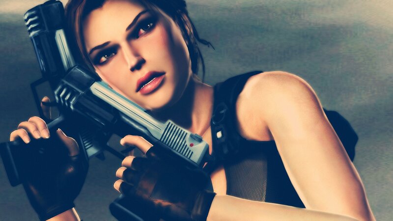 Woman Holding Gun — Black, Intense, 3d Render