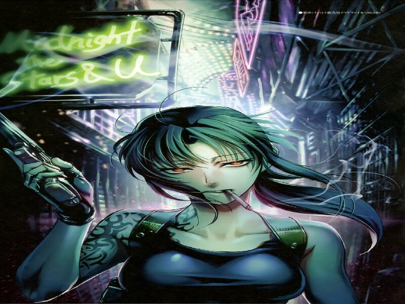 Woman Holding Gun — Green, Dark, Intense