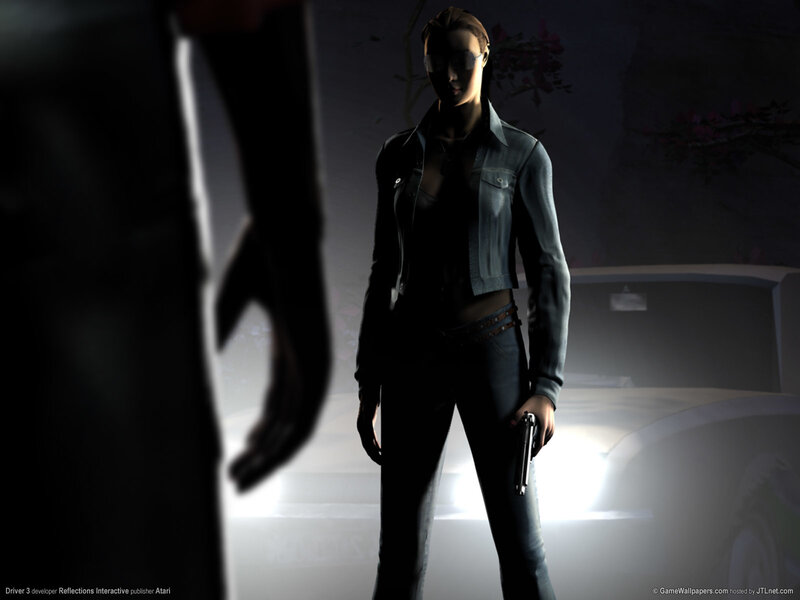 Woman holding gun in dark scene