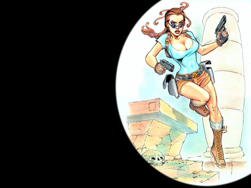 Woman Holding Guns — Blue