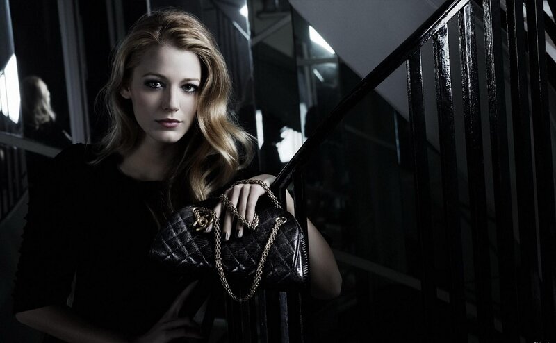 Woman Holding Handbag — Black, Dramatic, Night