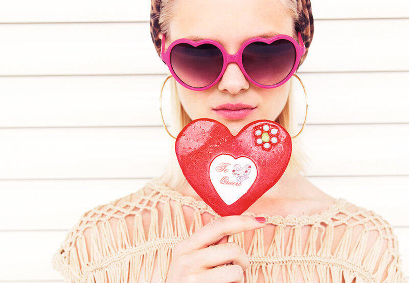 Woman Holding Heart Candy
