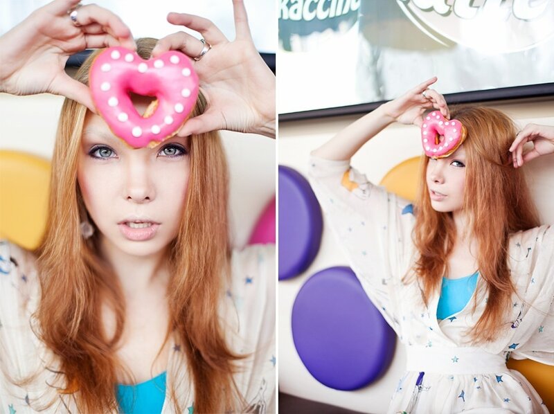 Woman Holding Heart Donut