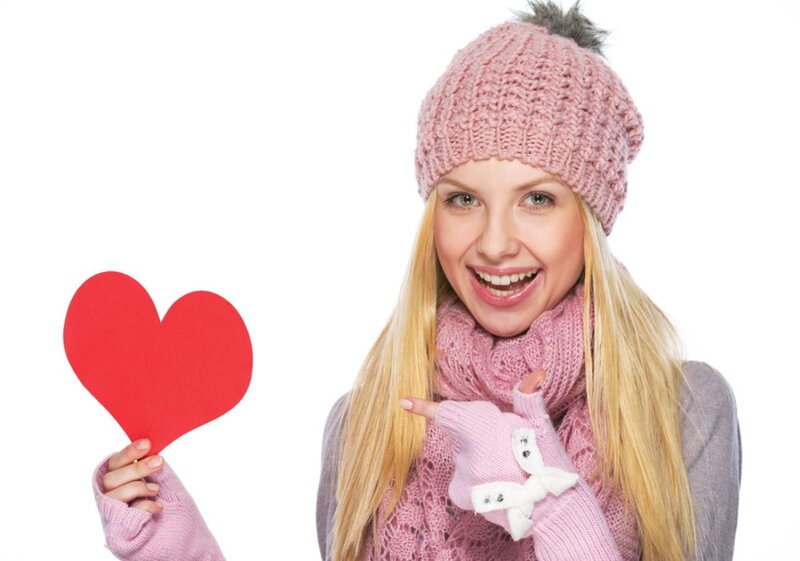 Woman Holding Heart — Pink