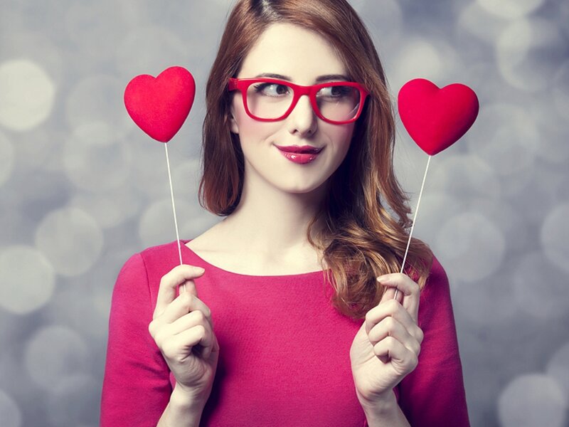 Woman Holding Heart Props